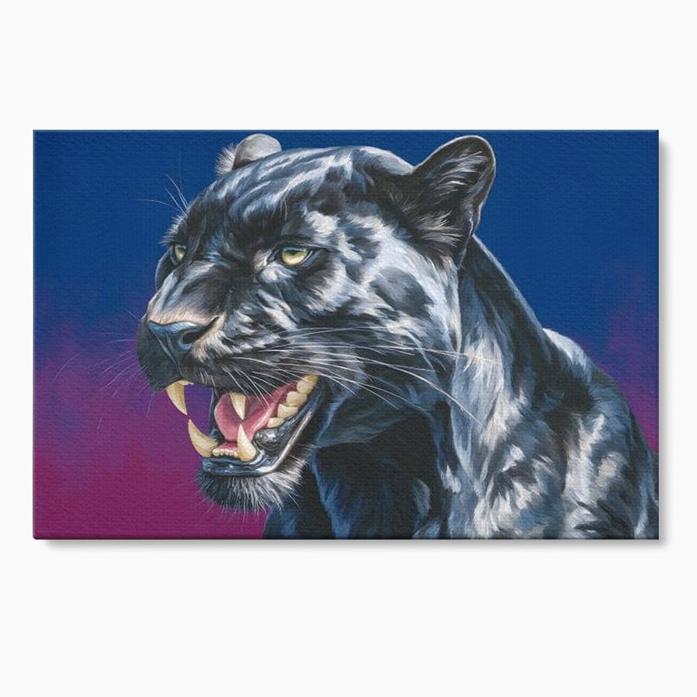 Tablou canvas cu tablou canvas cu pantera neagra, fara rama, pe sasiu de lemn